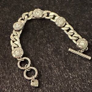 Brighton Silver Chain Bracelet with Sunflower Accents